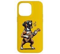 Chien Jouant de la Guitare Chantant Boxer Chien drôle Coque pour iPhone 14 Pro Max