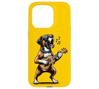Chien Jouant de la Guitare Chantant Boxer Chien drôle Coque pour iPhone 15 Pro