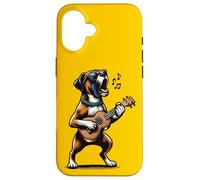 Chien Jouant de la Guitare Chantant Boxer Chien drôle Coque pour iPhone 16