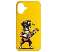 Chien Jouant de la Guitare Chantant Boxer Chien drôle Coque pour iPhone 16 Plus