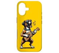 Chien Jouant de la Guitare Chantant Boxer Chien drôle Coque pour iPhone 17