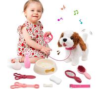 Chien Jouet Enfant Parle Et Bouge Furreal Chien Interactif Qui Marche Et Aboie Realiste Secoue La Queue Electronique Chien Avec Laisse Chien Robot Puppy (Marron Foncé).[G752]