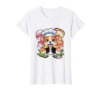 Chien Kawaii Mignon avec des sushis T-Shirt Graphique avec Valeur