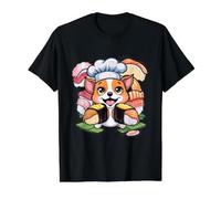 Chien Kawaii Mignon avec des sushis T-Shirt Graphique avec Valeur