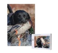 Chien Labrador de Chasse au Canard, Chiot Noir Cool, Animal,Puzzle Familial en Bois de 1 000 pièces pour Adultes et Adolescents