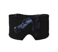 Chien Labrador noir,Masque pour les yeux bloquant la lumière Cache-yeux et cache-oreilles pour le sommeil