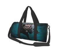 Chien Labrador Retriever Noir nageant, Sac de Voyage de Grande capacité, Sac à Main Rond, Sac de Voyage de Sport, fourre-Tout, Sac de Fitness