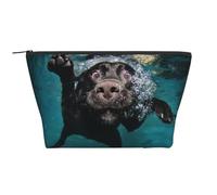 Chien Labrador Retriever Noir nageant, Trousse de Toilette Trousse de Maquillage Sac à cosmétiques Trousse de Toilette de Voyage Portable