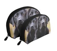 Chien Labrador, Trousse de Maquillage Coquille Femme Petit Porte-Monnaie Trousse de Toilette Trousse à cosmétiques 2 pièces