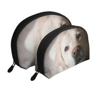 Chien Labrador, Trousse de Maquillage Coquille Femme Petit Porte-Monnaie Trousse de Toilette Trousse à cosmétiques 2 pièces