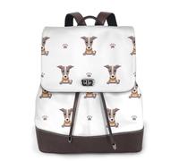 Chien lévrier,Sac à dos imperméable pour femme, sac à dos de voyage léger en cuir PU tendance