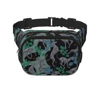 Chien lévrier,Sac Banane carré Double Couche, Sac de Poitrine