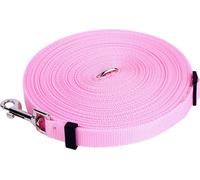 Chien longue laisse 32,8ft réglable portable formation pour les grands chiens randonnée camping natation rose