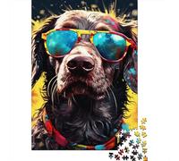 Chien Lunettes Écharpe Puzzle, 1000 Pièces Jeu Intérieur Adulte | 38x26cm Carton, Exercice Mental, Finition Lisse, Amateurs De Puzzles, Interaction Familiale
