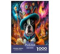 Chien Magicien Puzzle 1000 Pièces pour Adultes Et Enfants À Partir De 12 Ans Jeu Cadeau Unique Divertissement Créatif Cadeau Classiques - Activité Familiale Parfaite 70x50cm/1000pcs