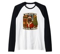 Chien Malinois Belge I Believe in Santa Paws Merry Christmas Manche Raglan