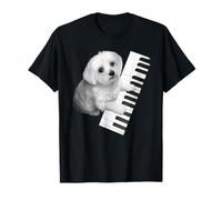 Chien maltais jouant du pianiste amateur de chiens T-Shirt