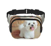 Chien Maltais,Sac Banane carré Double Couche, Sac de Poitrine