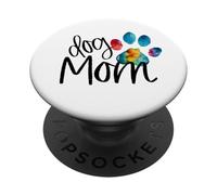 Chien Maman Chiot Pistes Chiot Amour fête des mères tie Dye Bestie PopSockets PopGrip Adhésif