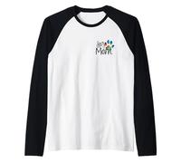 Chien Maman Imprimé Patte Chiot Love Fête des Mères Tie Dye BFF Manche Raglan
