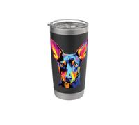 Chien Manchester Terrier coloré aquarelle Gobelet isotherme en acier inoxydable double paroi