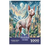 Chien mexicain sans poils Puzzles 1000 Pieces Cadeau Unique Animaux intelligents Jeu Éducatif Défi Jouet À De Qualité Supérieure Peinture Art Pour Adultes Et Enfants À Partir De 14 Ans 38x26cm/1000pcs