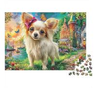 Chien Mignon 1000 Piece Sturdy Cardboard Arc Pet Art Jigsaw Puzzle Adults Kids Fun Challenging Game Beautiful Home Decor for Family 38x26cm/1000pcs