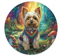 Chien Mignon 1000 Pièces Puzzle Circulaire Animal Chien Puzzle Adulte pour Enfants Jeux De Défi Uniques Difficile Impossiblepour Adultes Cadeaux 1000pcs (67.5x67.5cm)