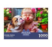 Chien Mignon 1000 Pièces Puzzle pour Adultes Jeux De Défi Familial Divertissement Apaisant Entraîner La Mémoire du Cerveau pour Adultes Et Enfants De 14 Ans Et Plus 38x26cm/1000pcs