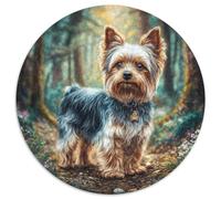 Chien Mignon 1000 Pièces Puzzle Rond Chien de Compagnie Adultes Et Enfants Encastrement Facile Qualité Premium Relaxation Activité Artistique 1000pcs (67.5x67.5cm)