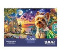 Chien Mignon 1000 Pièces Yorkie Ville Puzzle pour Adultes Experts Carton Résistant À l'usure sans Reflets Anti-Stress Difficile Édition Limitée 70x50cm/1000pcs