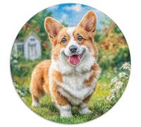 Chien Mignon 1000 Piezas Puzzle Aliviar Estrés Rompecabezas Redondo Juegos De Puzzle Arte Regalos Regalo Único (67.5x67.5cm)