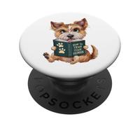 Chien Mignon avec Comment Former Votre Livre Humain PopSockets PopGrip Adhésif