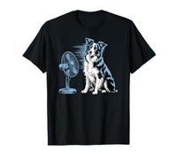 Chien mignon avec éventail, motif de border collie amusant pour les amoureux des animaux T-Shirt