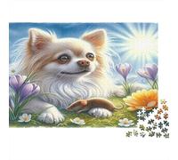 Chien Mignon avec Une Souris Puzzle 1000 Pièces Papier recyclé pour Adultes Puzzle pour Adultes Impossible Difficile Stimulant Excellente idée Cadeau pour décompression à la Maison 52x38cm/1000pcs