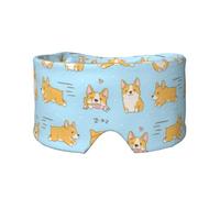 Chien mignon Corgi Kawaii,Masque pour les yeux bloquant la lumière Cache-yeux et cache-oreilles pour le sommeil