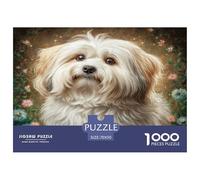 Chien Mignon en Peluche 1000pcs pour Adultes et Enfants Jeu éducatif Tout Doux représentant Un Adorable Chien Blanc Duveteux, idéal pour se détendre70x50cm.