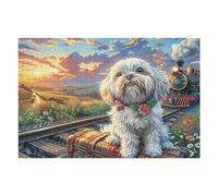 Chien Mignon enneigé 1000 Pièces Puzzle Adolescent en Carton Anti-Déchirure Difficulté Moyenne Activité ÉduChative Jeu De Société Cadeau Anniversaire Pas Cher 1000 PCS/75x50cm