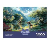 Chien Mignon et coloré sur Un Chemin forestier - Puzzle de 1000 pièces pour Adultes et Enfants - Magnifiquement illustré - 70 x 50 cm