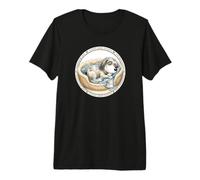Chien Mignon et drôle avec Panier pour Chien + Doublure Pendant Le Sommeil T-Shirt Haut de Gamme