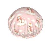 Chien Mignon Nuage Bonnet De Douche Femme Élastique Bonnet De Bain Lavable Chapeau De Douches Pour Natation Quotidien Soins Capillaires