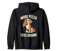 Chien Mignon Plus de Pizza Moins Drame Pizza drôle Sweat à Capuche