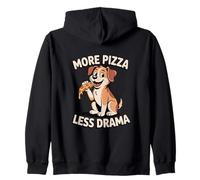 Chien Mignon Plus de Pizza Moins Drame Pizza drôle Sweat à Capuche