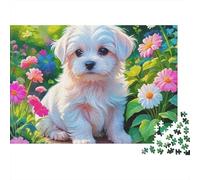 Chien Mignon Puzzle 1000 Pièces - Challenge Zen, Carte Géographique À Assembler, Poster Inclus, Cadeau Éducatif, 52x38cm/1000pcs