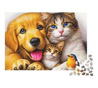 Chien Mignon Puzzle 1000 Pièces - Challenge Zen, Carte Géographique À Assembler, Poster Inclus, Cadeau Éducatif, 52x38cm/1000pcs