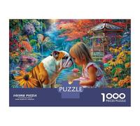 Chien Mignon Puzzle 1000 Pièces, Difficile Puzzles pour Adults Enfant, Jeu De Défi Intellectuel 38x26cm/1000pcs