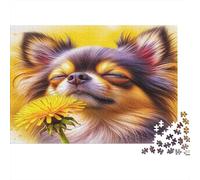 Chien Mignon Puzzle 1000 Pièces Educa Jouet en Bois Divertissement Créatif De l'art De La Décoration Yellow Flowers Jeu Éducatif Challenge Toy Adultes Et Enfants À Partir De 14 Ans 1000pcs (75x50cm)