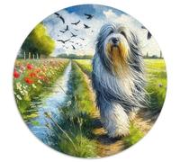 Chien Mignon, Puzzle 1000 Pièces en Forme Ronde, Activité Ludique Et Éducative, Parfait pour Collection Ou Famille, Conseillé Dès 8 Ans, 1000pcs (67.5x67.5cm)