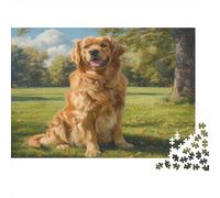 Chien Mignon Puzzle 1000 Pièces Jouet en Bois Cadeau Unique De l'art De La Décoration Outdoor Yeux Rouges Feux Challenge Toy Adultes & Enfants des 14 Ans 1000pcs (75x50cm)