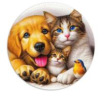 Chien Mignon, Puzzle Circulaire 1000 Pièces, Moment Stimulant Et Apaisant, Parfait pour Famille Ou Collection, Conseillé Dès 12 Ans, 1000pcs (67.5x67.5cm)